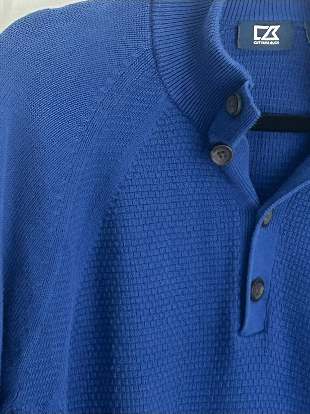 Cutter & Buck Sweater Men's L Royal Blue 100% Cotton Golf Classic Fall Essential